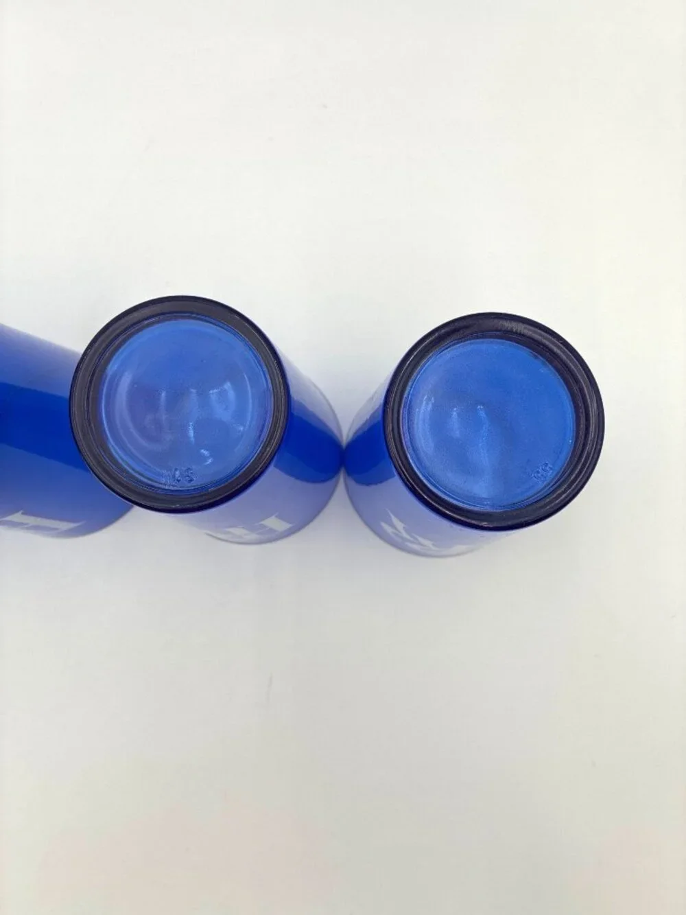 Set Of 4 Rolls-Royce RR Logo Drinking Glass Blue Frosted White Logo 16oz